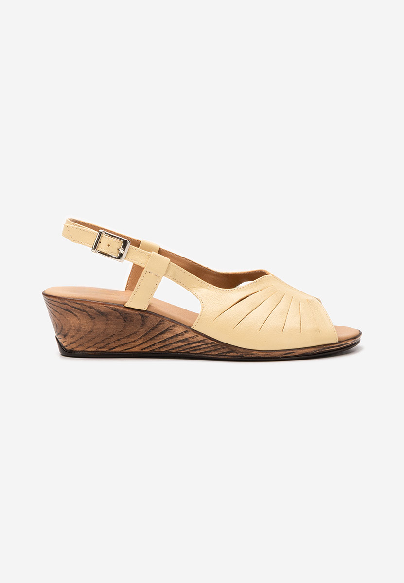 Sandales en cuir femme jaunes Lovara