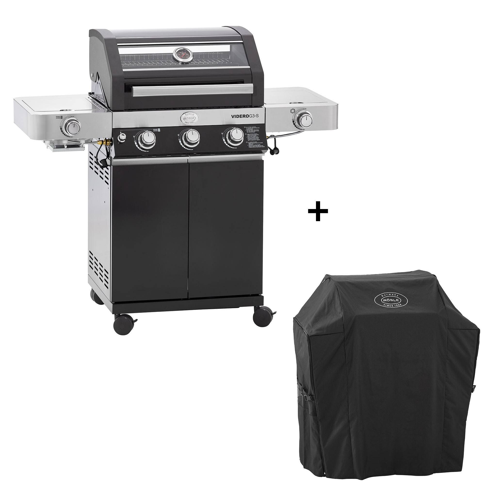 Rösle Gasgrill Schwarz Metall 127x117.5x57 cm Piezozündung