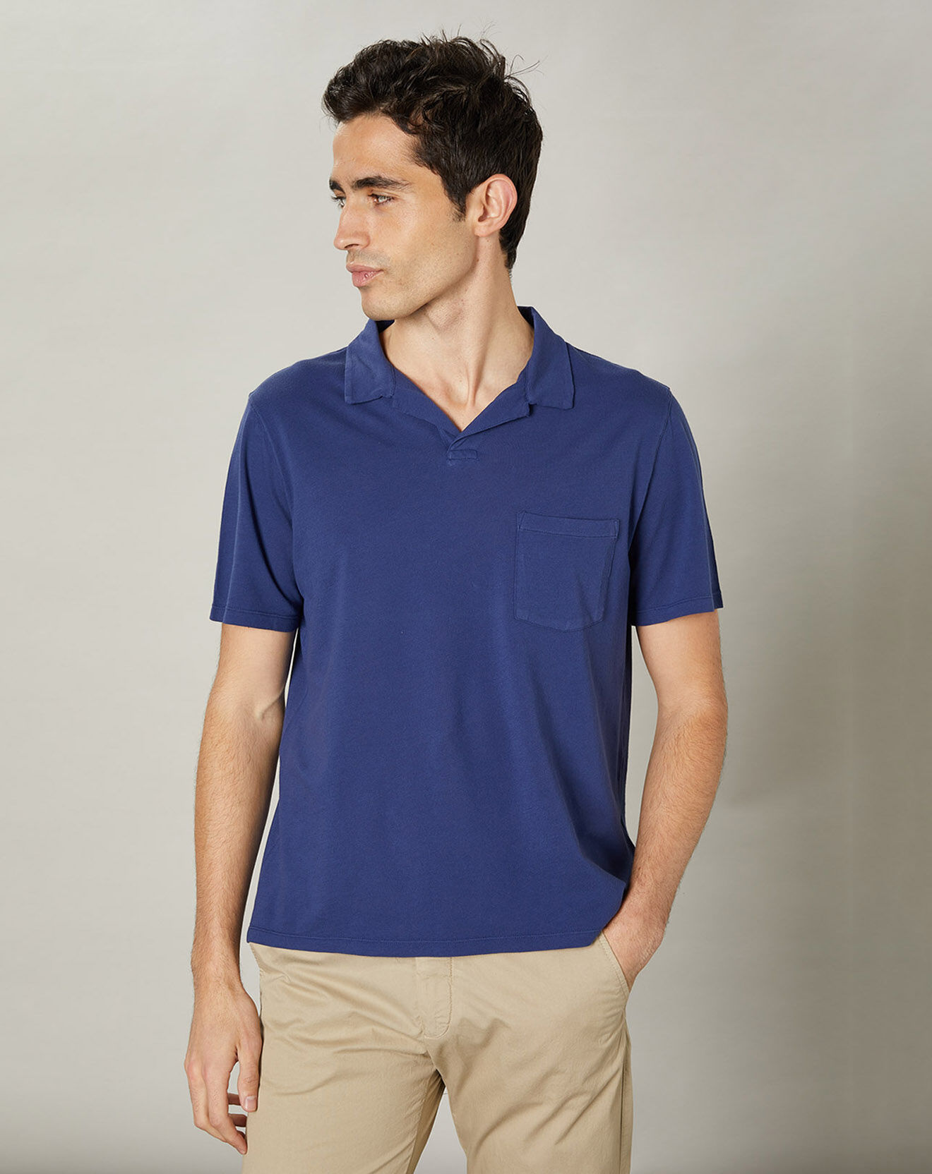 Hartford Polo piqué bleu worker