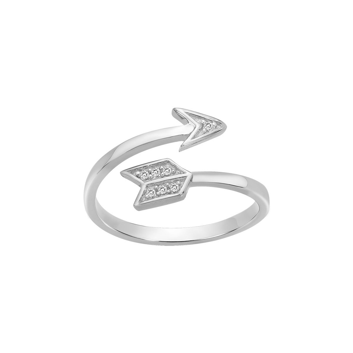 Bague en Argent avec oxyde de zirconium blanc
