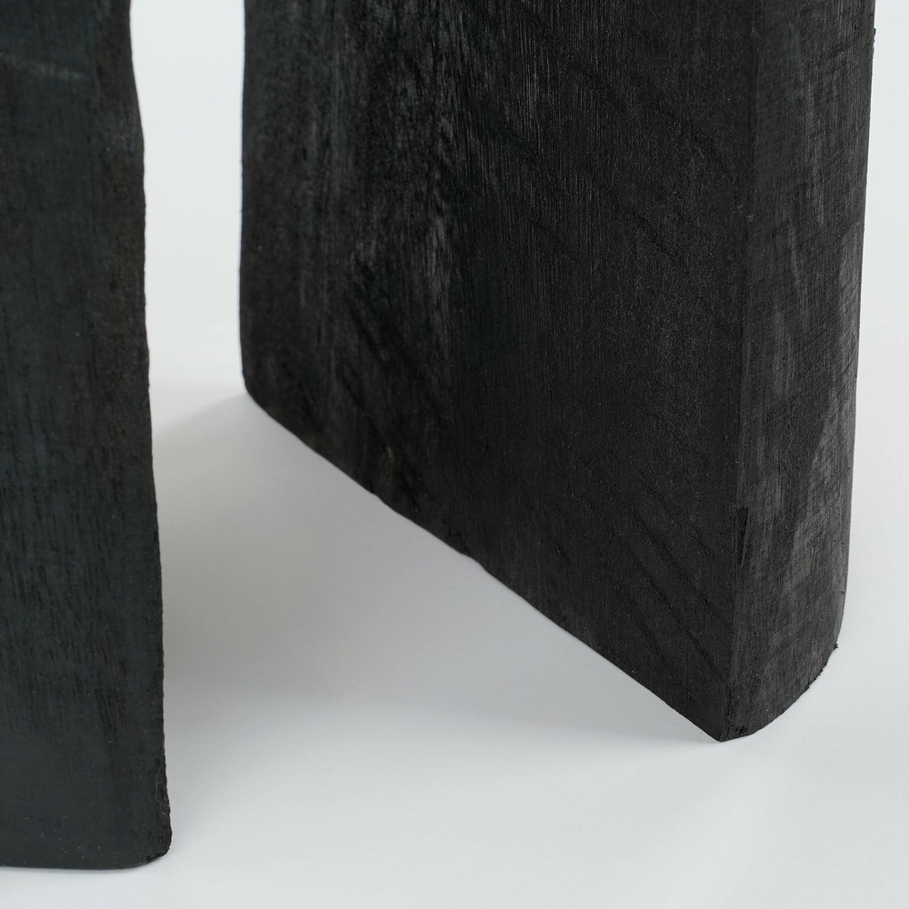 Mica decorations - table d'appoint en bois de paulownia noir h46