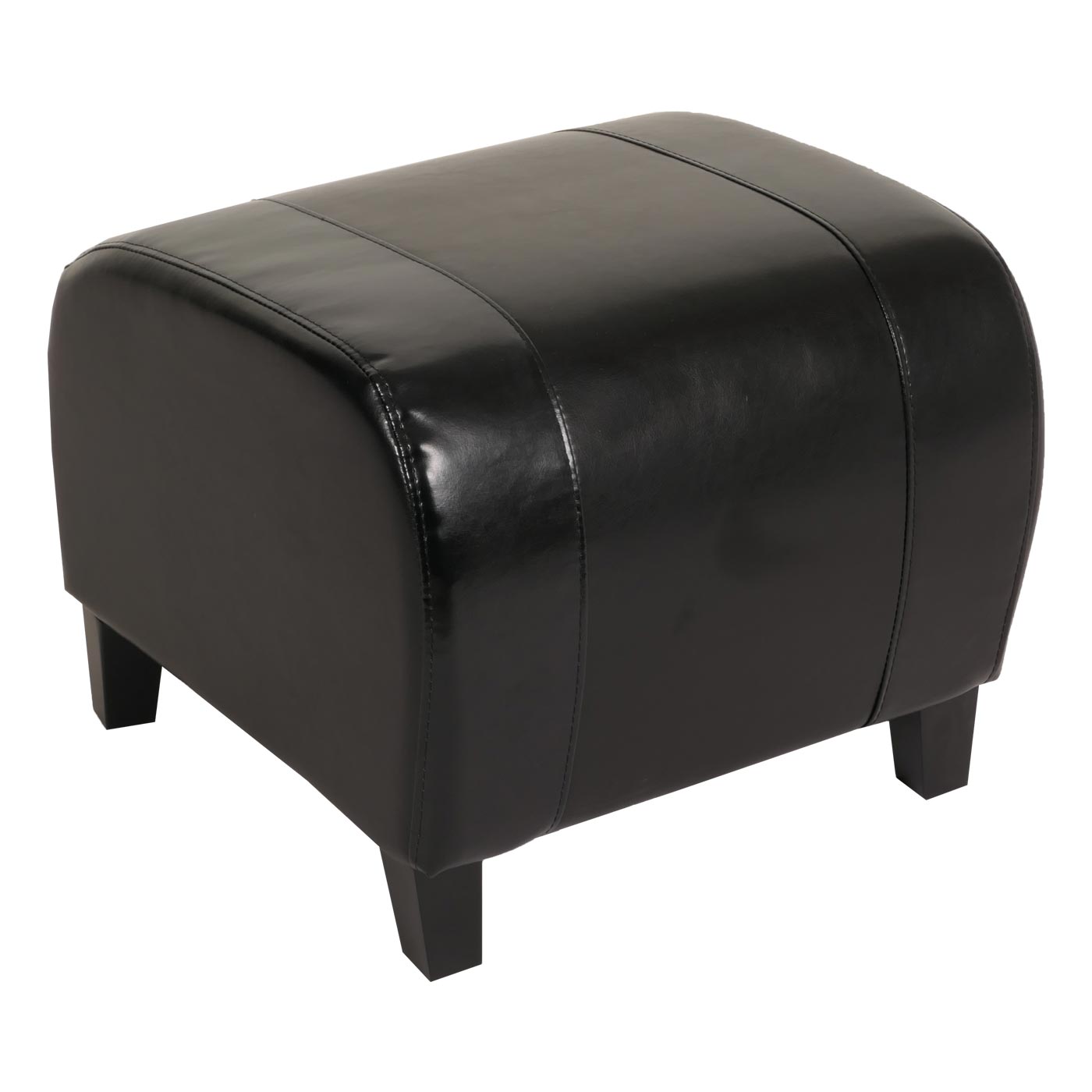 Hocker Sitzwürfel Sitzhocker Aversa, Leder + Kunstleder, 37x45x47 cm MVG-zertifiziert ~ schwarz