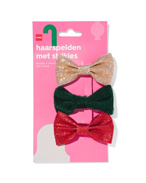 3 pinces pour cheveux avec noeud