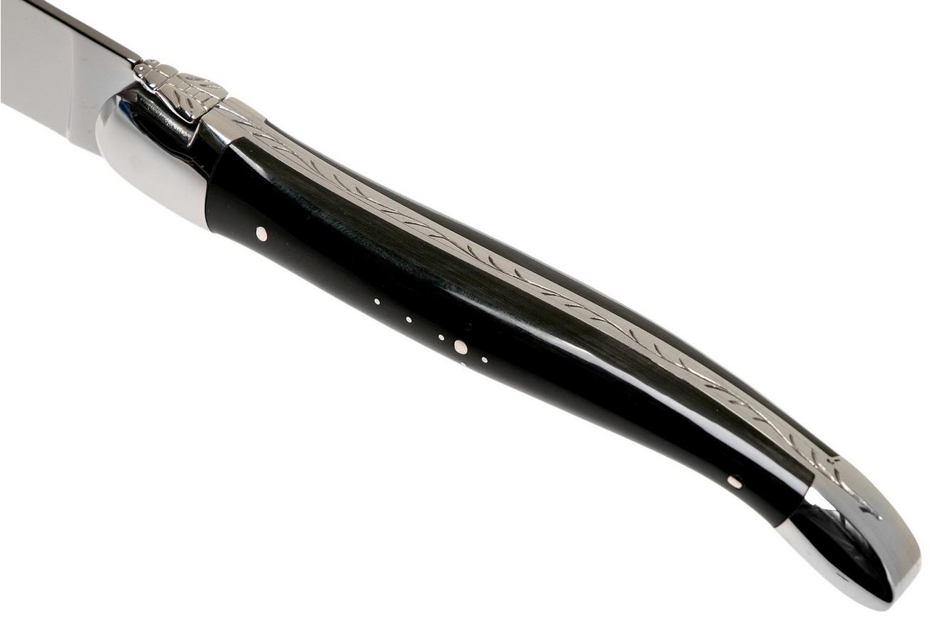 Forge de Laguiole set van 6 steakmessen zwart hoorn, T62MINBN