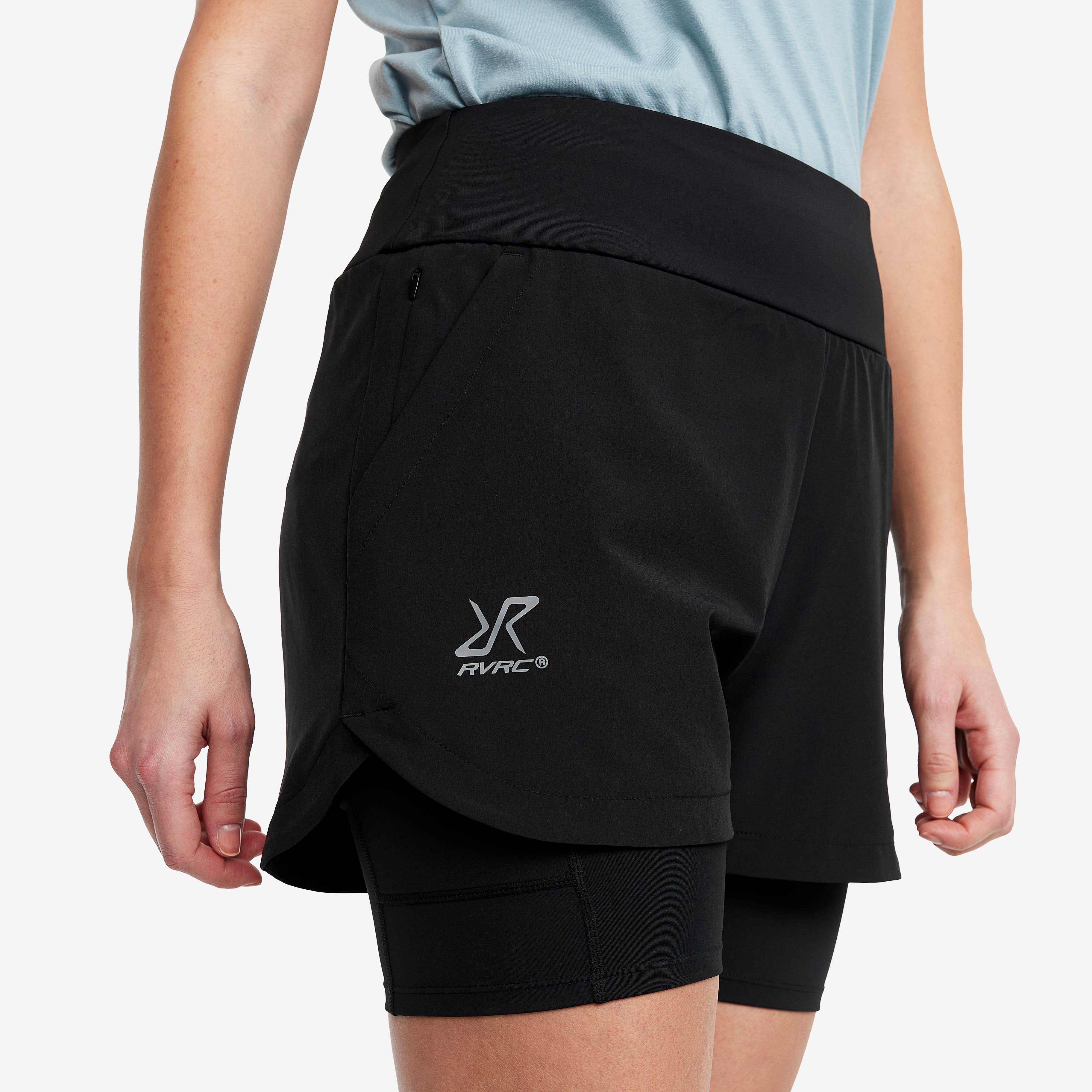 2-in-1 Shorts Dame Black