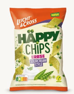 Leicht & Cross Happy Chips Erbse Sourcreme Style 90g MHD:18.6.25