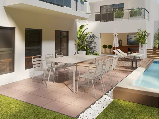 Lot de 2 fauteuils de jardin empilables en métal - Beige - MIRMANDE de MYLIA