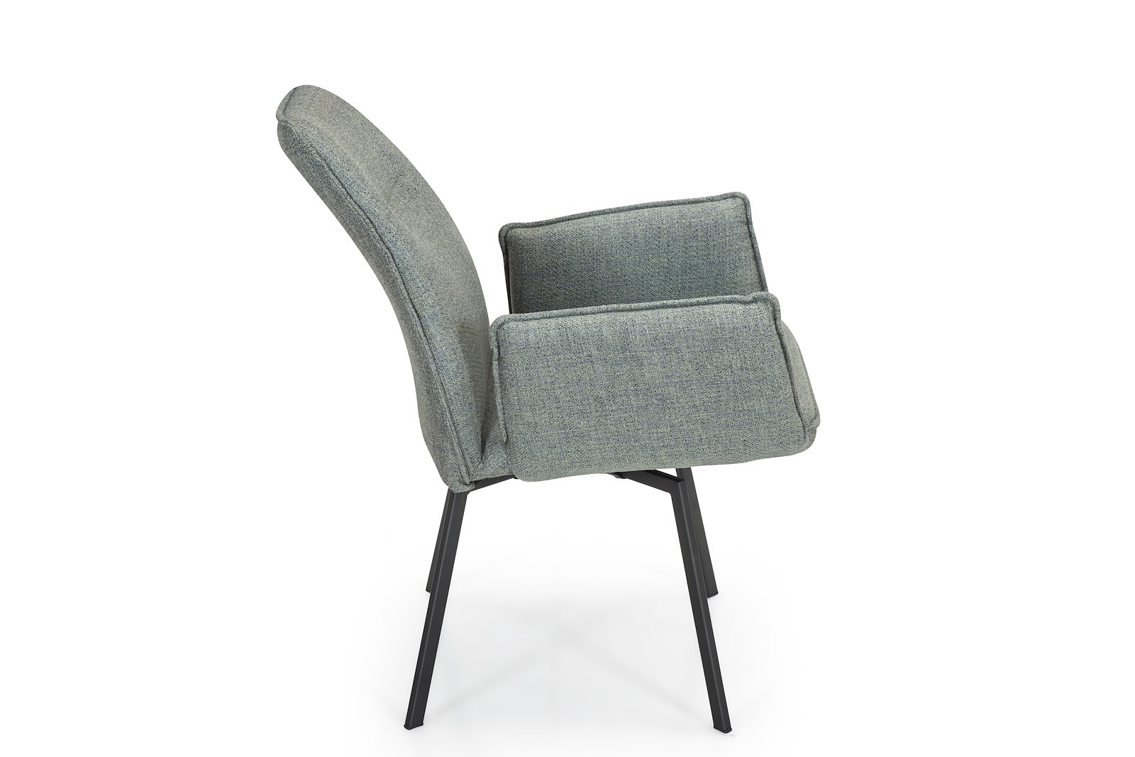 Prego spisestol Spisestol med arm i tekstil Sparr 3564 Green med sorte metall ben