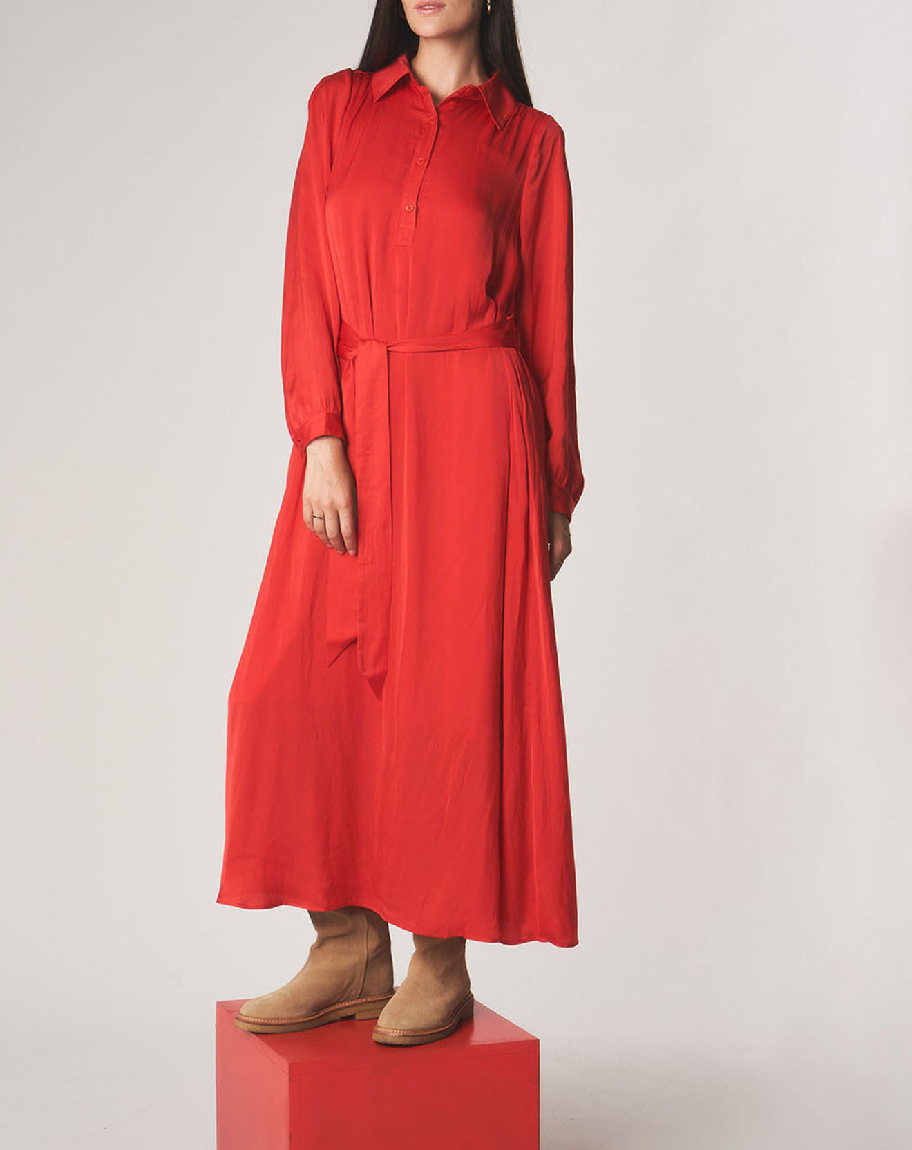 Stella Forest Robe chemise midi Judy rouge