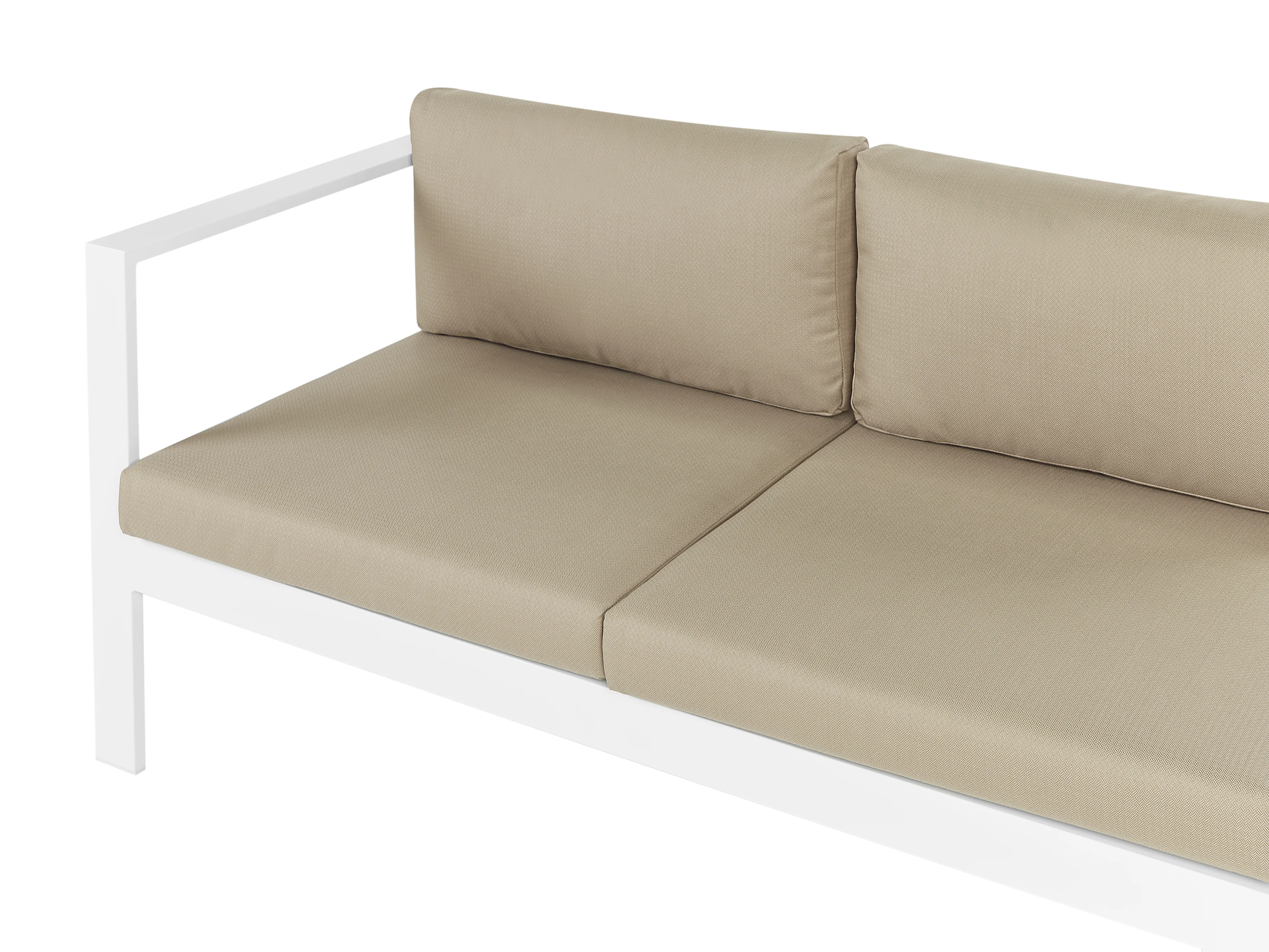 Tuin hoekloungeset met tafel 5-zits MESSINA linkszijdig Metaal Zandbeige