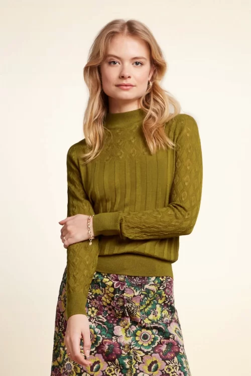 King Louie Agnes Turtle Appleton top in chartreuse