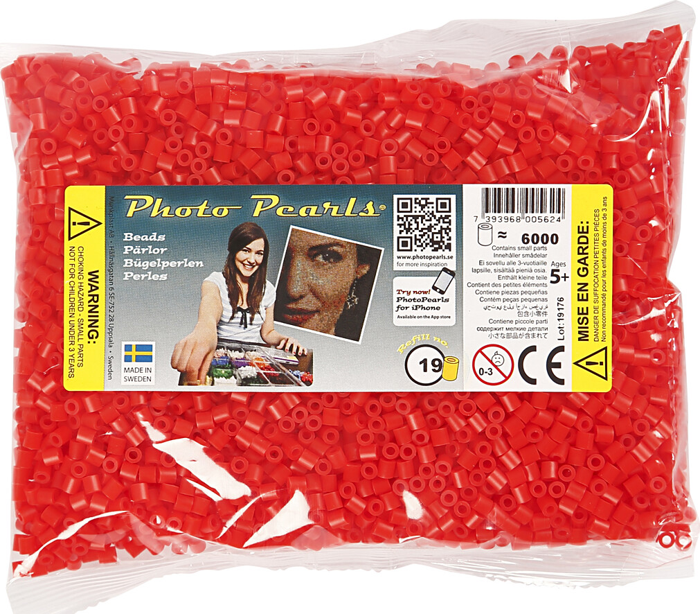 Photopearls - Medium - Lys Rød 19 - 6000 Stk. - Nabbi Fotoperler
