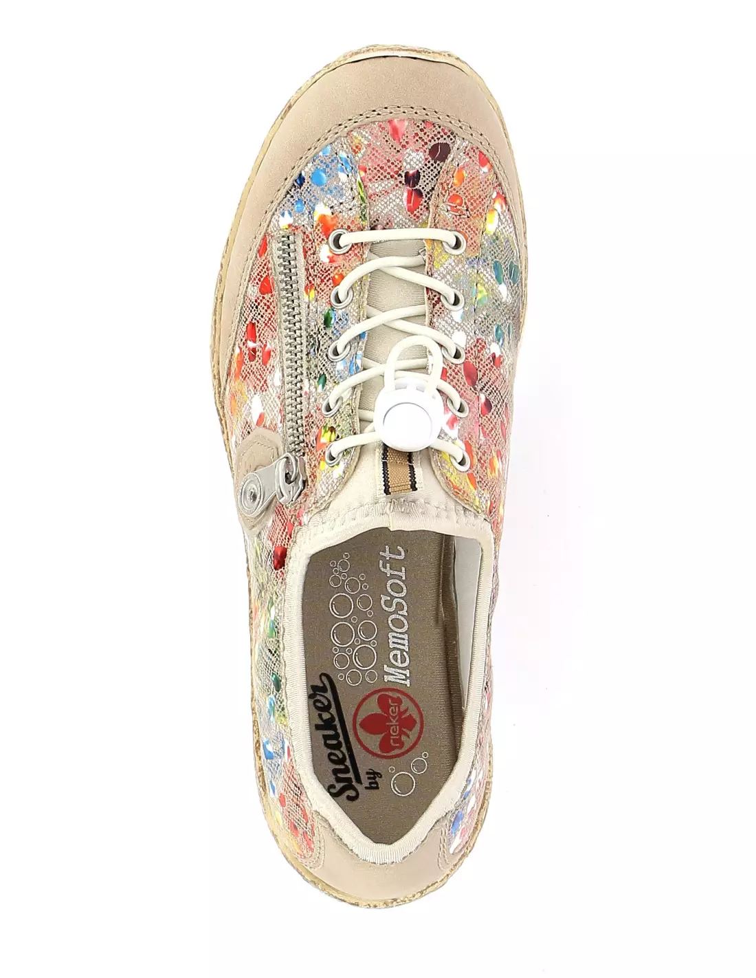 RIEKER N4263 - Baskets NUDE/GINGER-MULTI