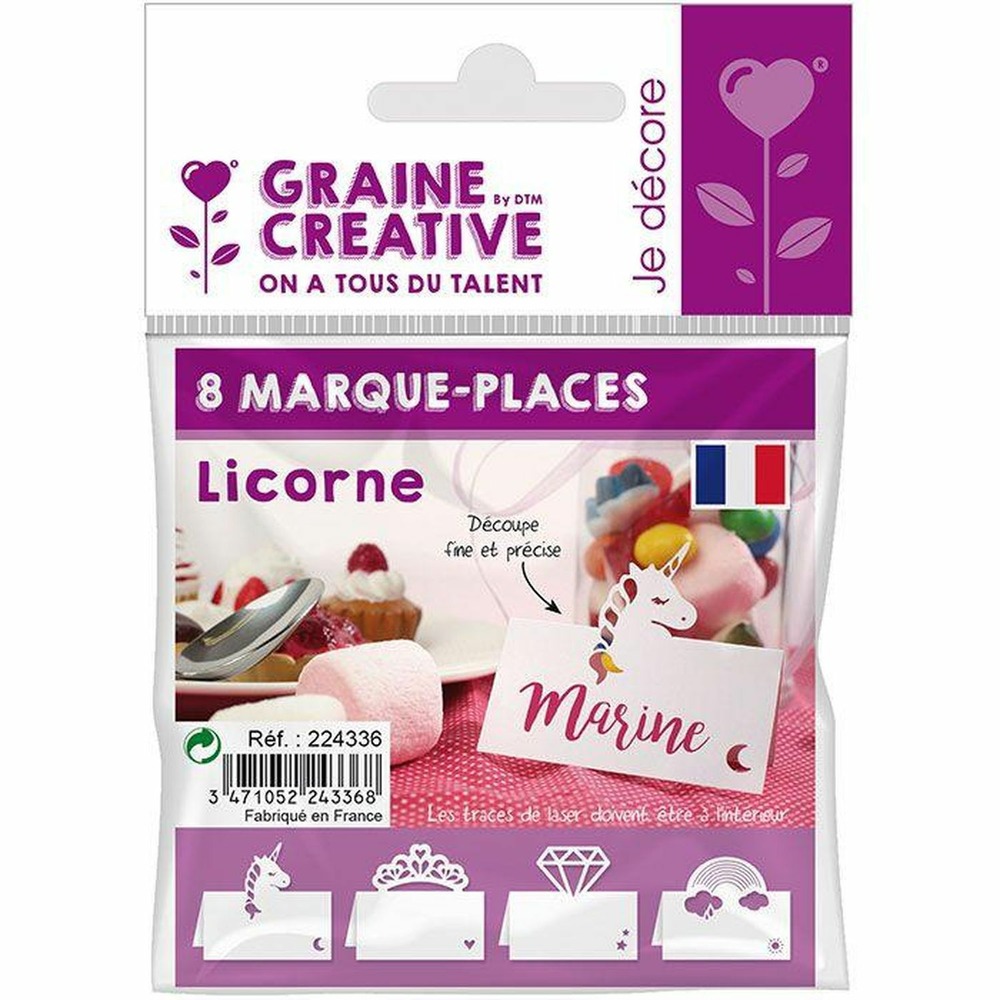 32 marque-places licorne 7 cm