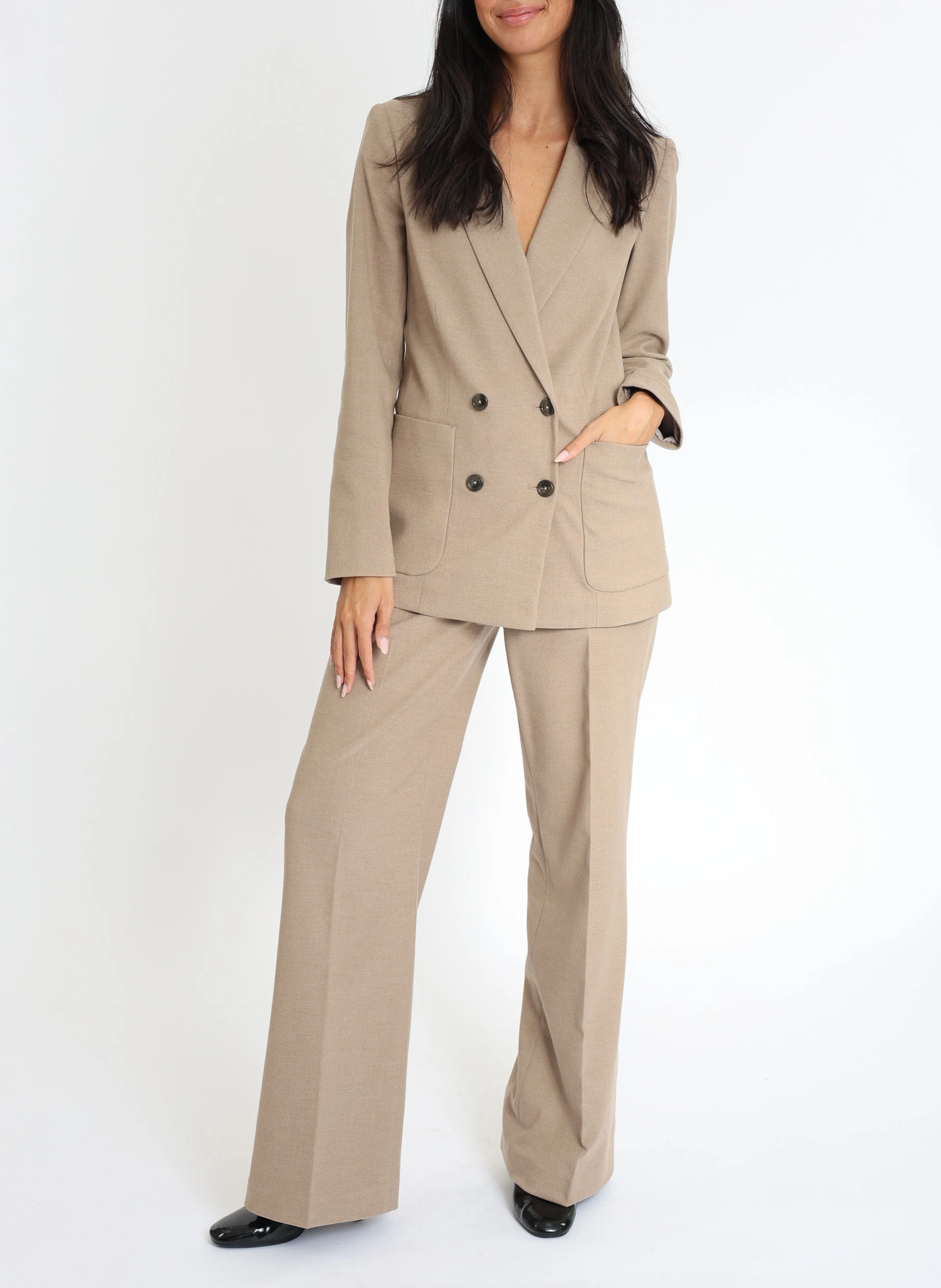 MACHA - Veste tailleur croisée | Beige