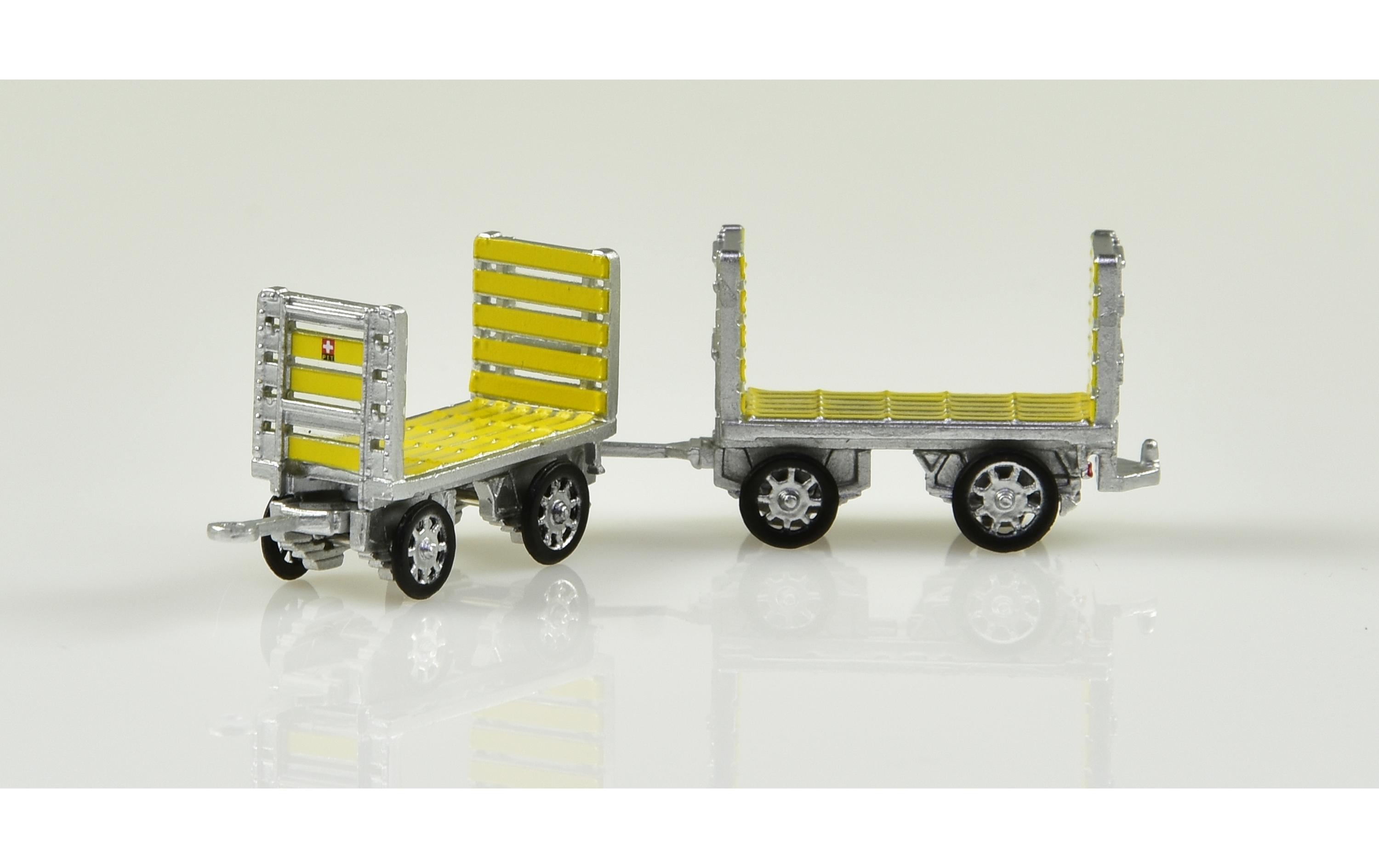 Anhänger PTT Gepäckwagen 2er Set 1:87H0 Gepäckwagen Modell