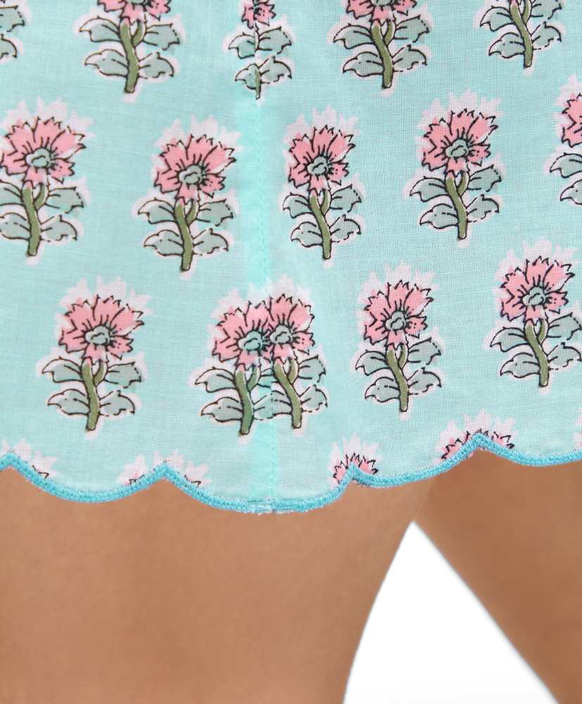 Camisola curta 100% algodão com estampa floral
