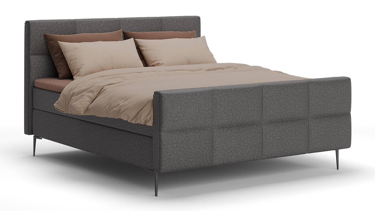 Boxspring Crystal - Linen touch dark grey