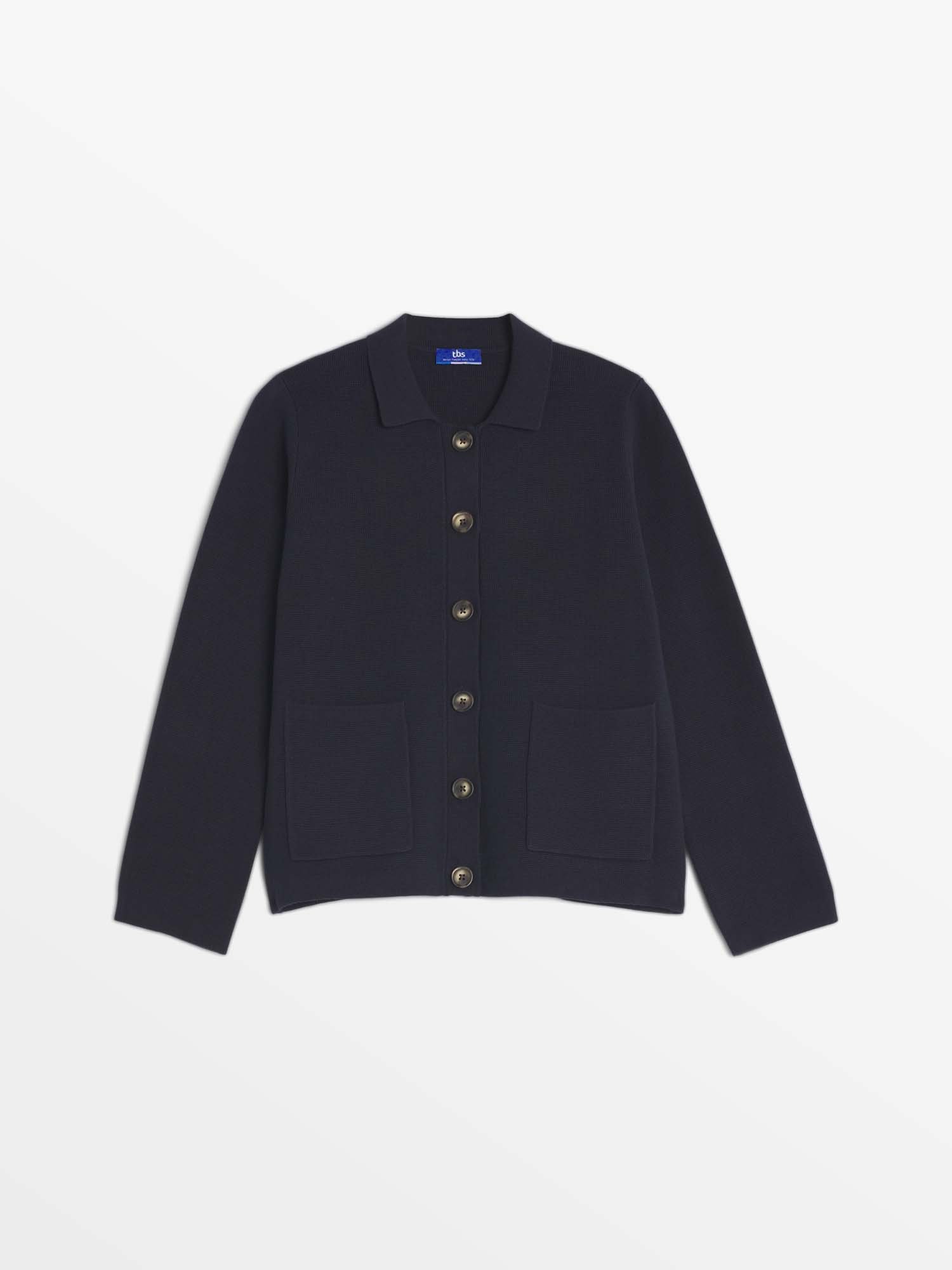 Gilet Femme Boutonné Tricot Marine