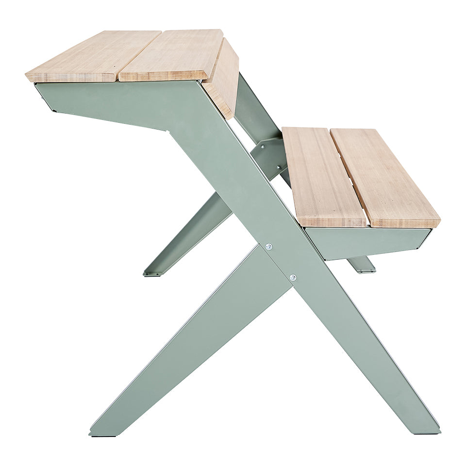Tablebench tuintafel 167  cement gray groen