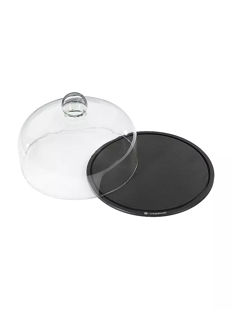 ZASSENHAUS COMFORT PLUS - Käseglocke mit Glasdeckel 28 cm schwarz