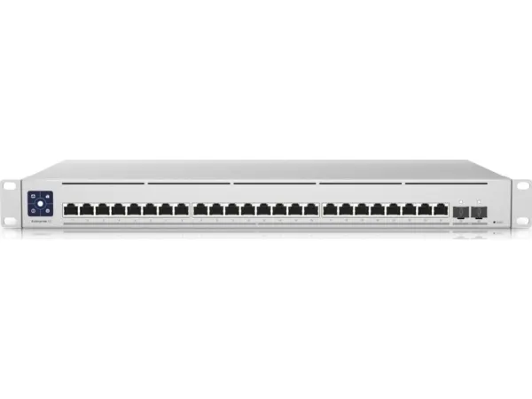 Ubiquiti UniFi Enterprise XG 24 - Switch - L3 - Administreret - 24 x 100/1000/2.5G/5G/10GBase-T   2 x 25 Gigabit SFP28 (uplink) - monterbar på stativ - AC 120/230 V / DC 11.5 V