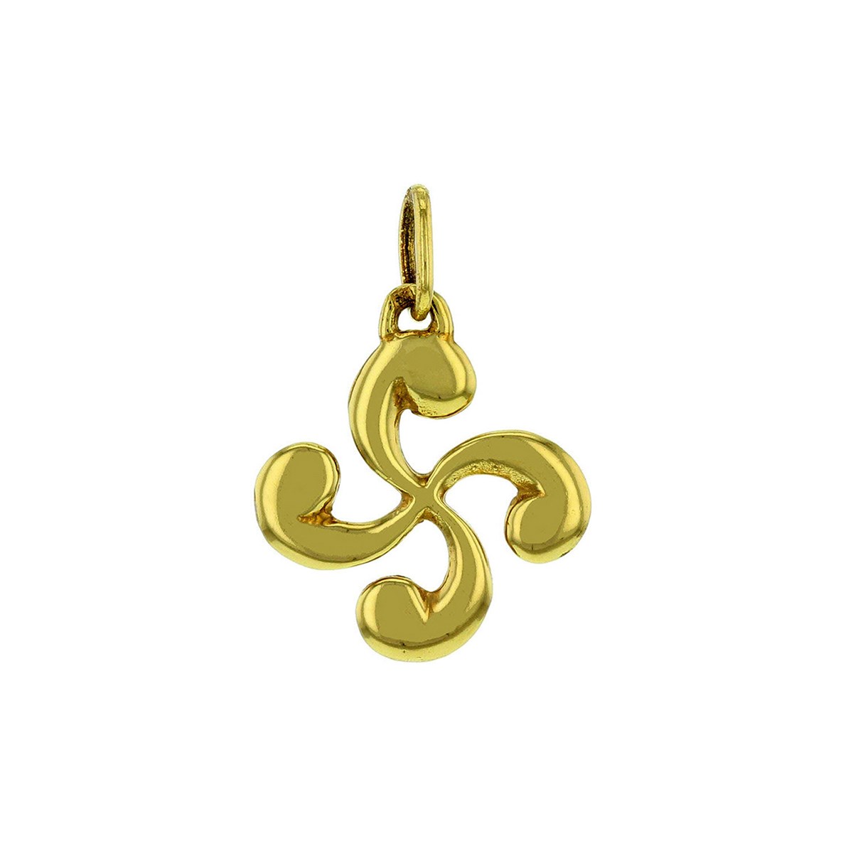 Pendentif croix basque or jaune 9 carats 15mm