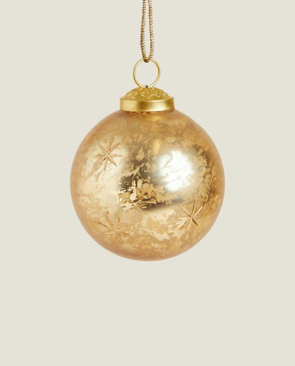 Enfeite de Natal em formato de estrela de vidro