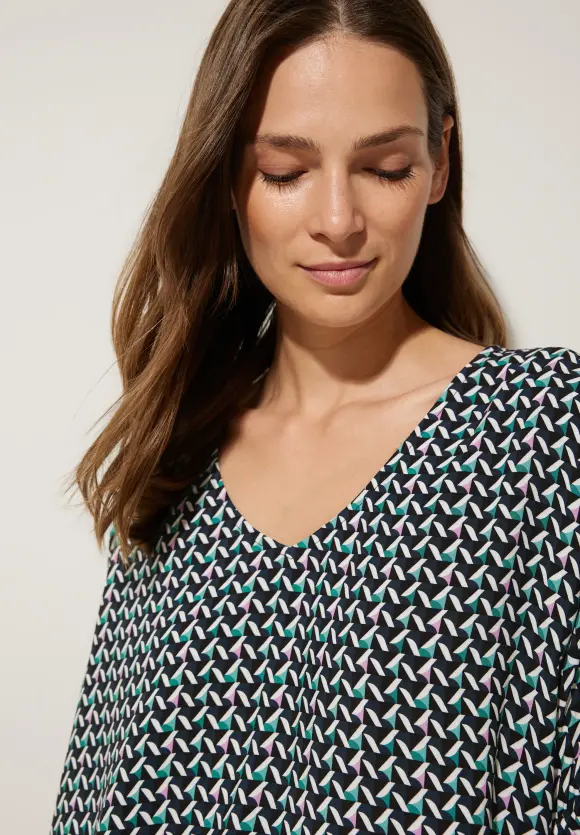 Bluse mit Minimalmuster - meta lilac