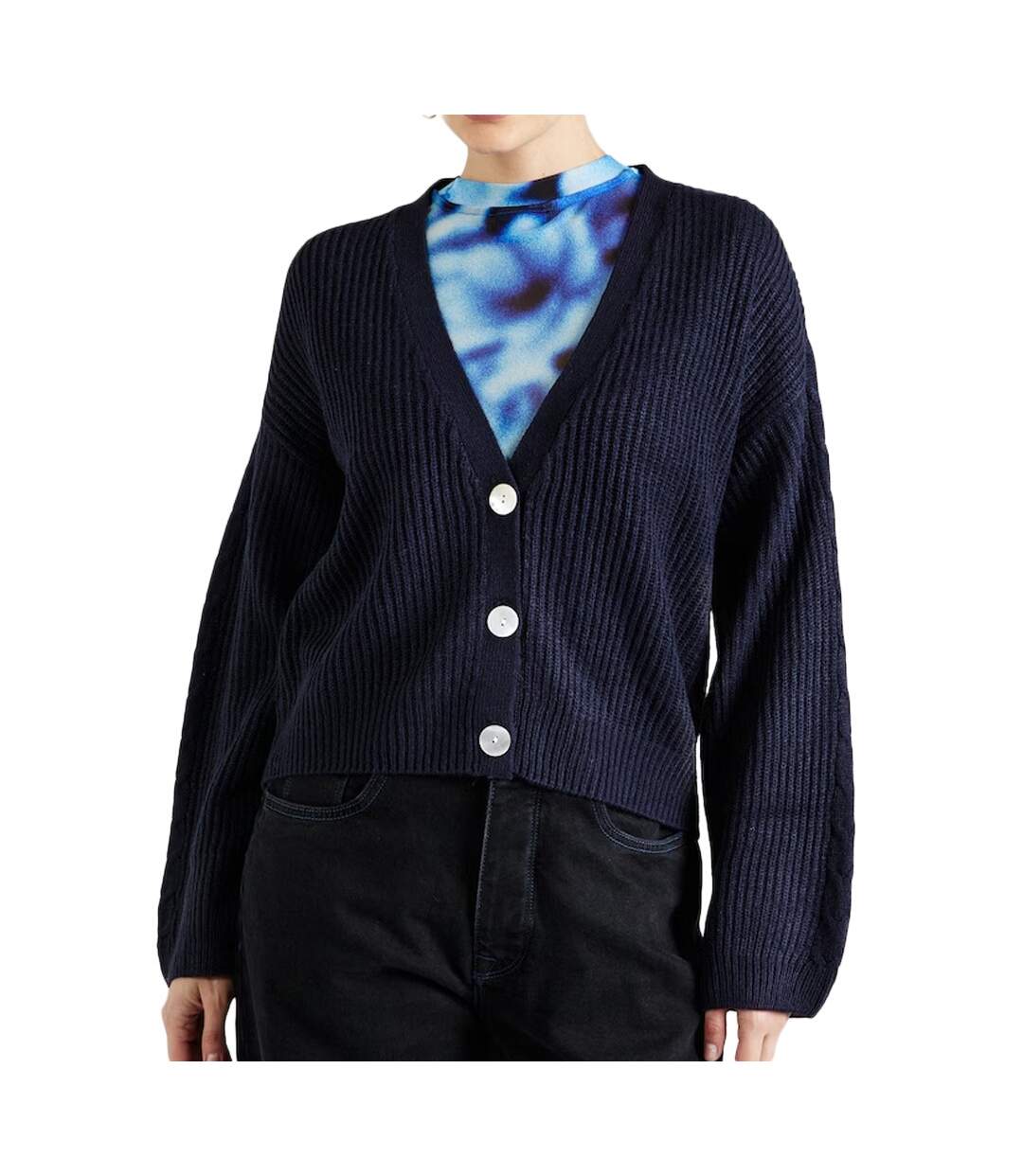 Pull Marine Femme  JDY Cable Cardigan