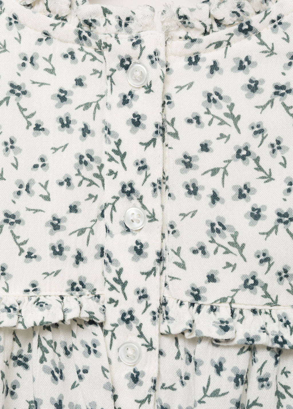 Mango Kids baby jurk + bloomer met bloemdessin wit/groen