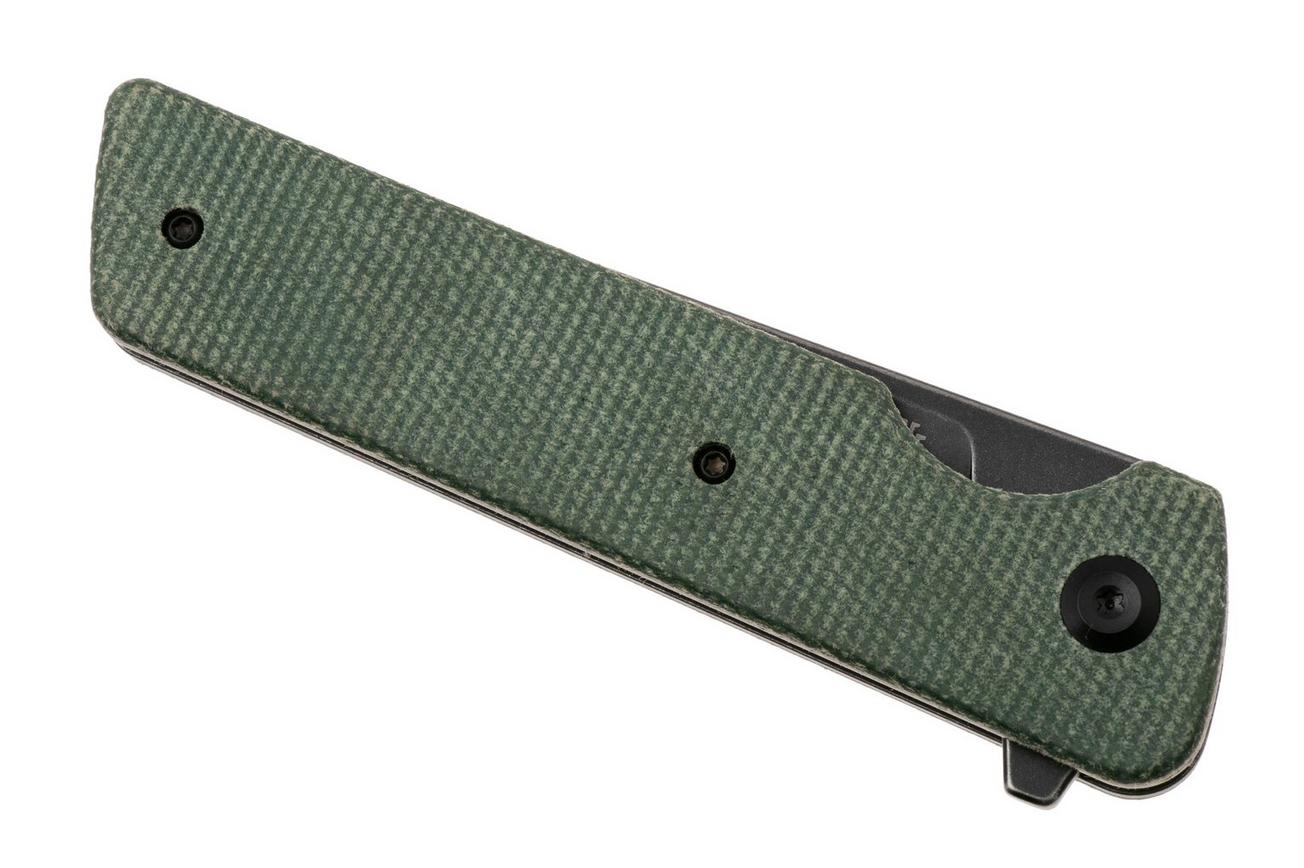 Tenable Knives Anomaly T2038A2 Blackwashed NItro-V, Green Micarta, zakmes, Pinkerton Knives design