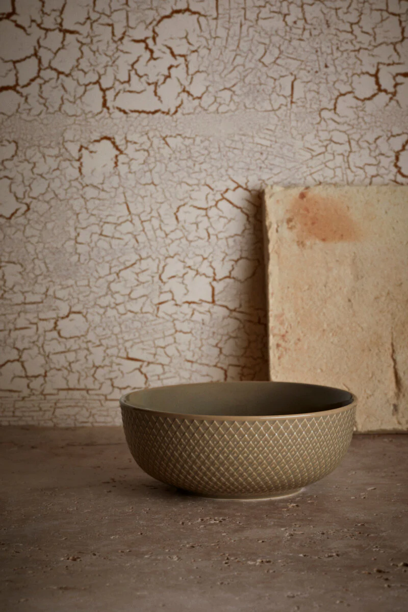 Lyngby Porcelæn  Rhombe Earth Skål, clay - Ø15.5 cm.