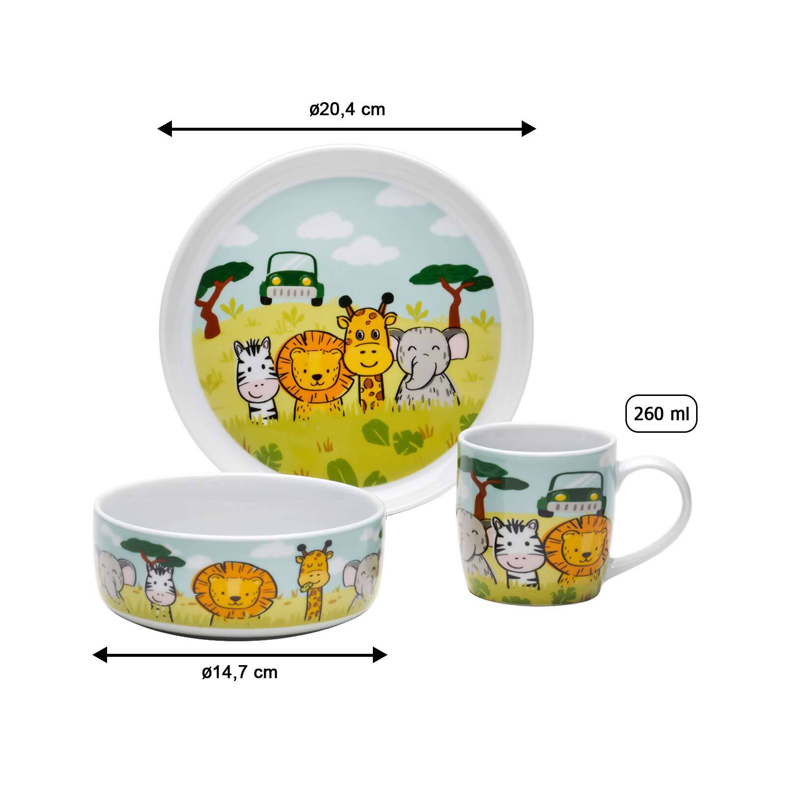 Van Well Kindergeschirr Set Safari 3er Set