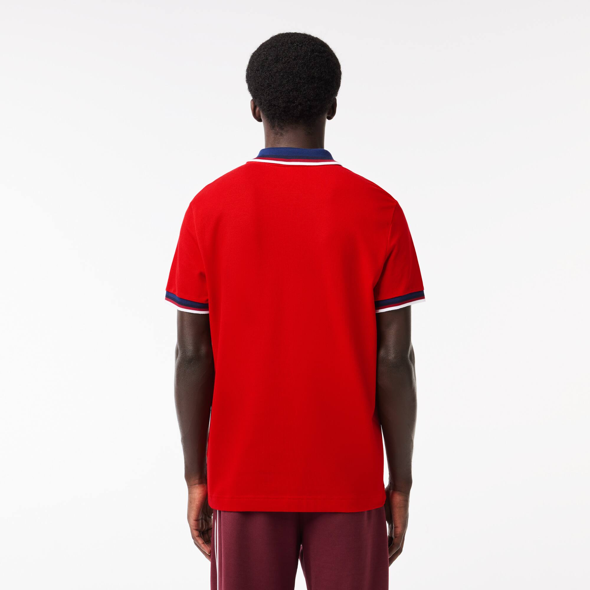 Poloshirt mit Kontrastkragen Kurze Ärmel - Rot - Lacoste - Herren