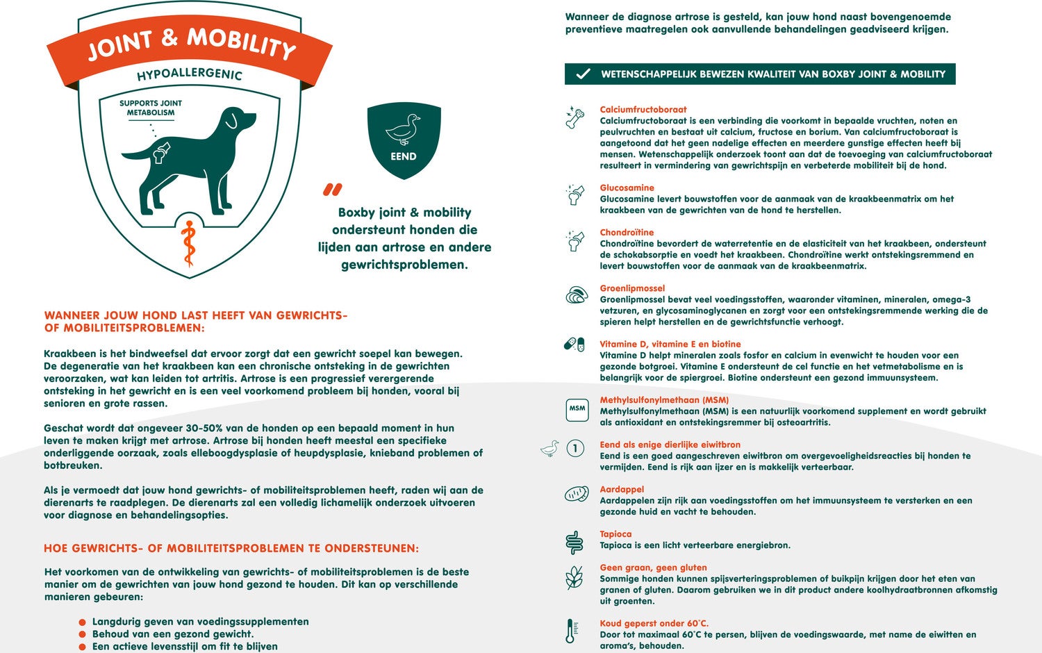 Proline Boxby hondensnoepjes joint & mobility eend 100 g