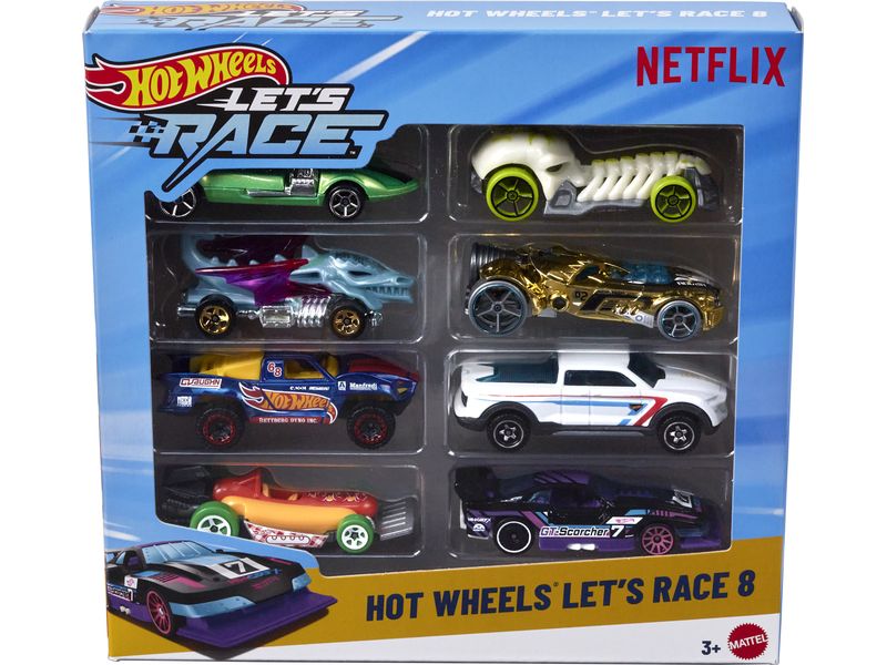 Hot Wheels Action Cars Let's Race 8-Pack Fahrzeuge im Massstab 1:64