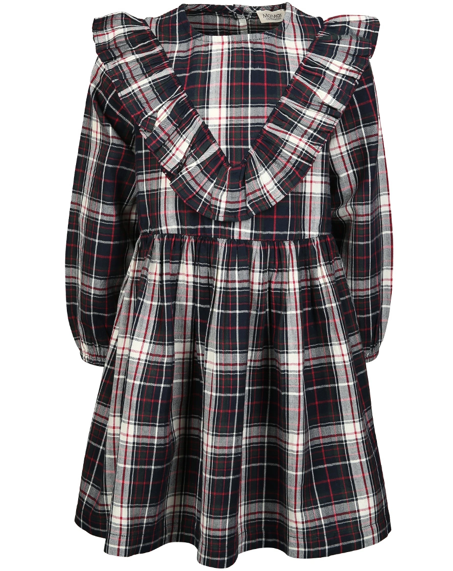 Langarmkleid DALJANA kariert in dark blue