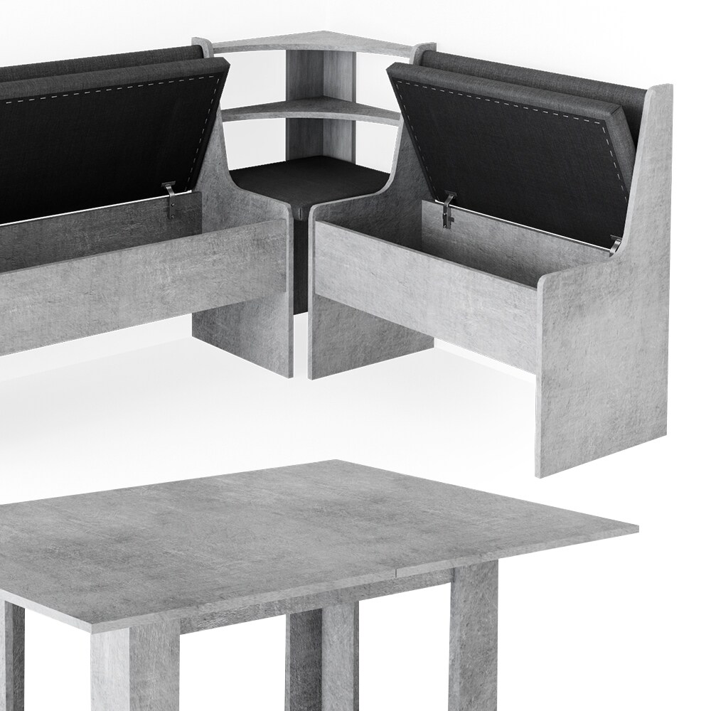 Vicco Eckbankgruppe Esszimmergruppe Sitzgruppe Roman Beton Eckbank Tisch Hocker