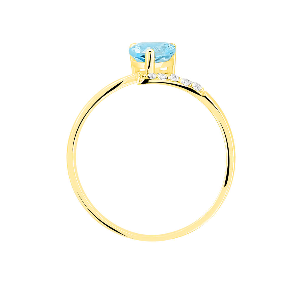 Bague Eva Or Jaune Topaze Et Diamant