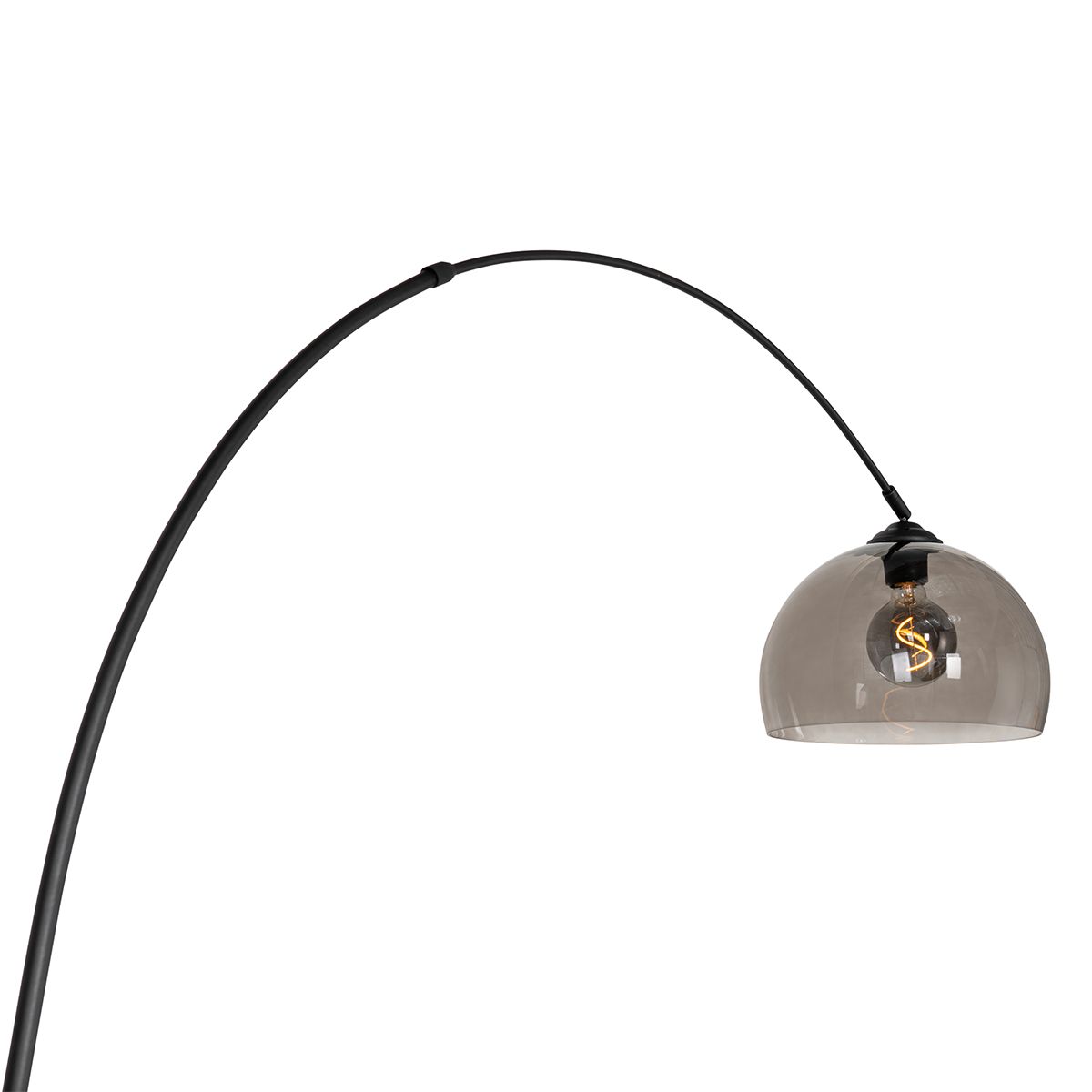 Smart booglamp zwart met smoke glas incl. Wifi G95- Arc