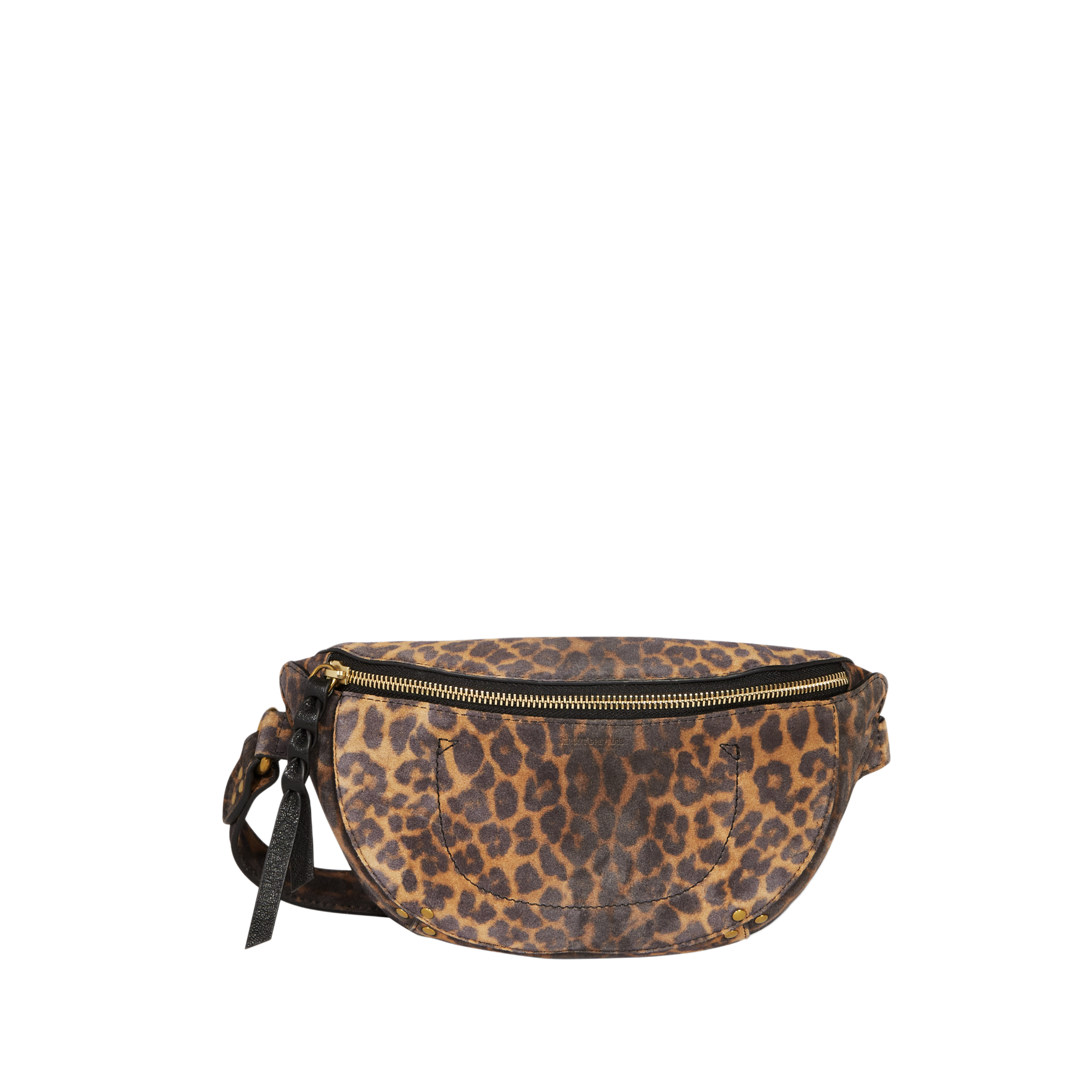 LINO BANANE - Sac banane imprimé en cuir velours | Marron