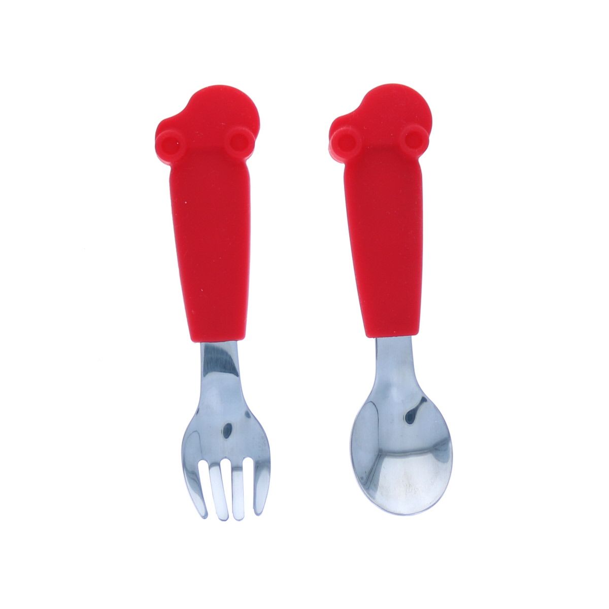 Fourchette avec manche voiture silicone rouge Pause goûter
