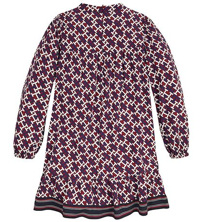 Tommy Hilfiger Kjole - Monogram Aop - R?d/Hvid/Navy