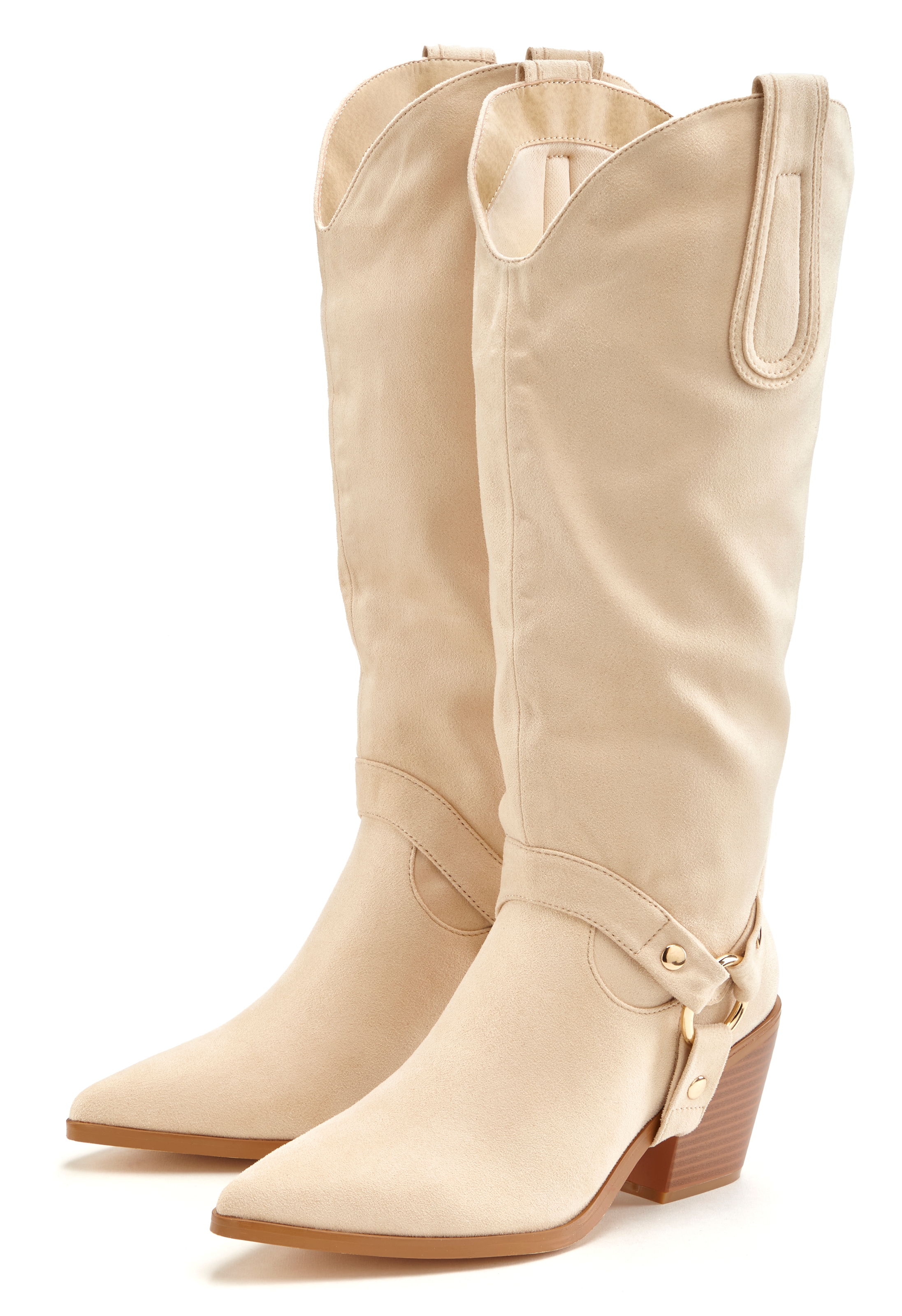 LASCANA Stiefelette  Cowboy Stiefel,Slouchy Boots mit abnehmbarem Schaft,Boots VEGAN