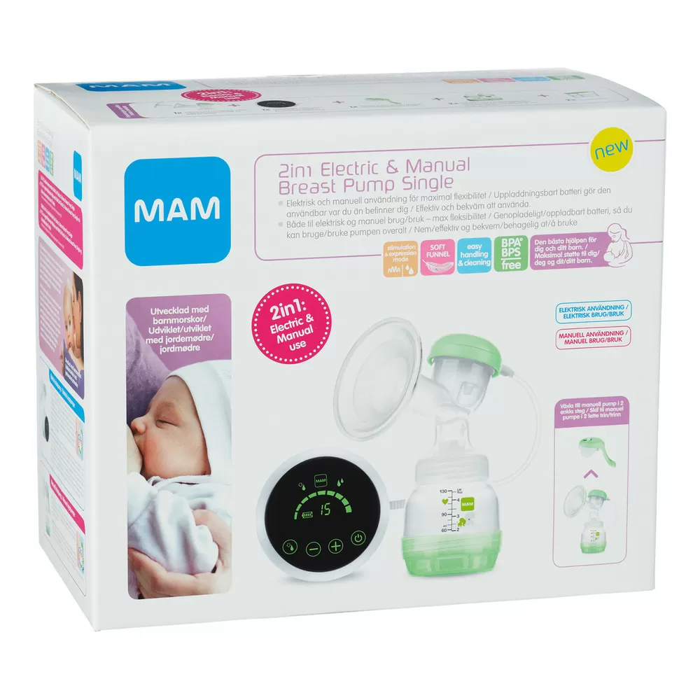 MAM 2-i-1 Brystpumpe Manuel & Elektrisk