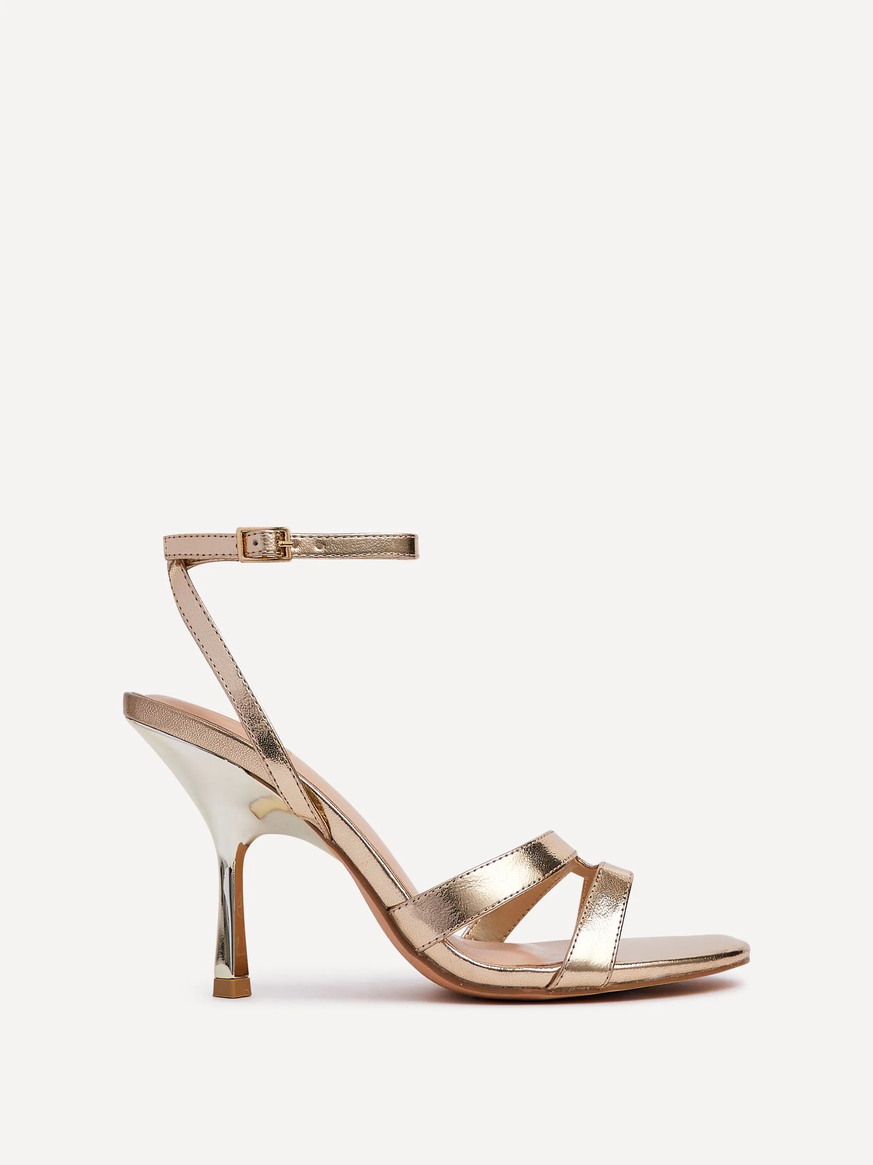 Goud - Linzi Bronte Heeled Sandals with Double Front Strap