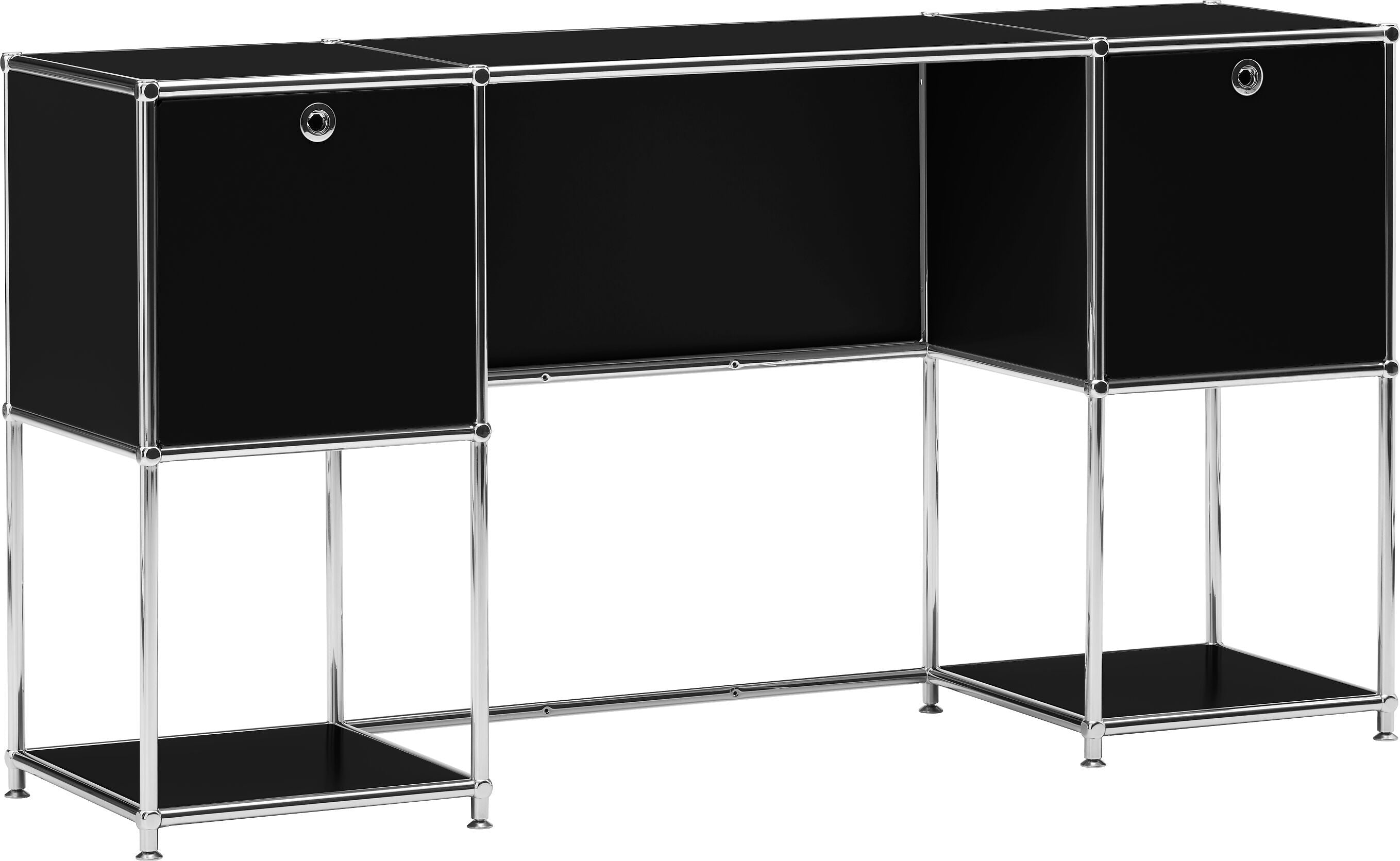 FLEXCUBE Schreibtisch - Schwarz / B: 152.0 cm x T: 40.0 cm x H: 80.0 cm