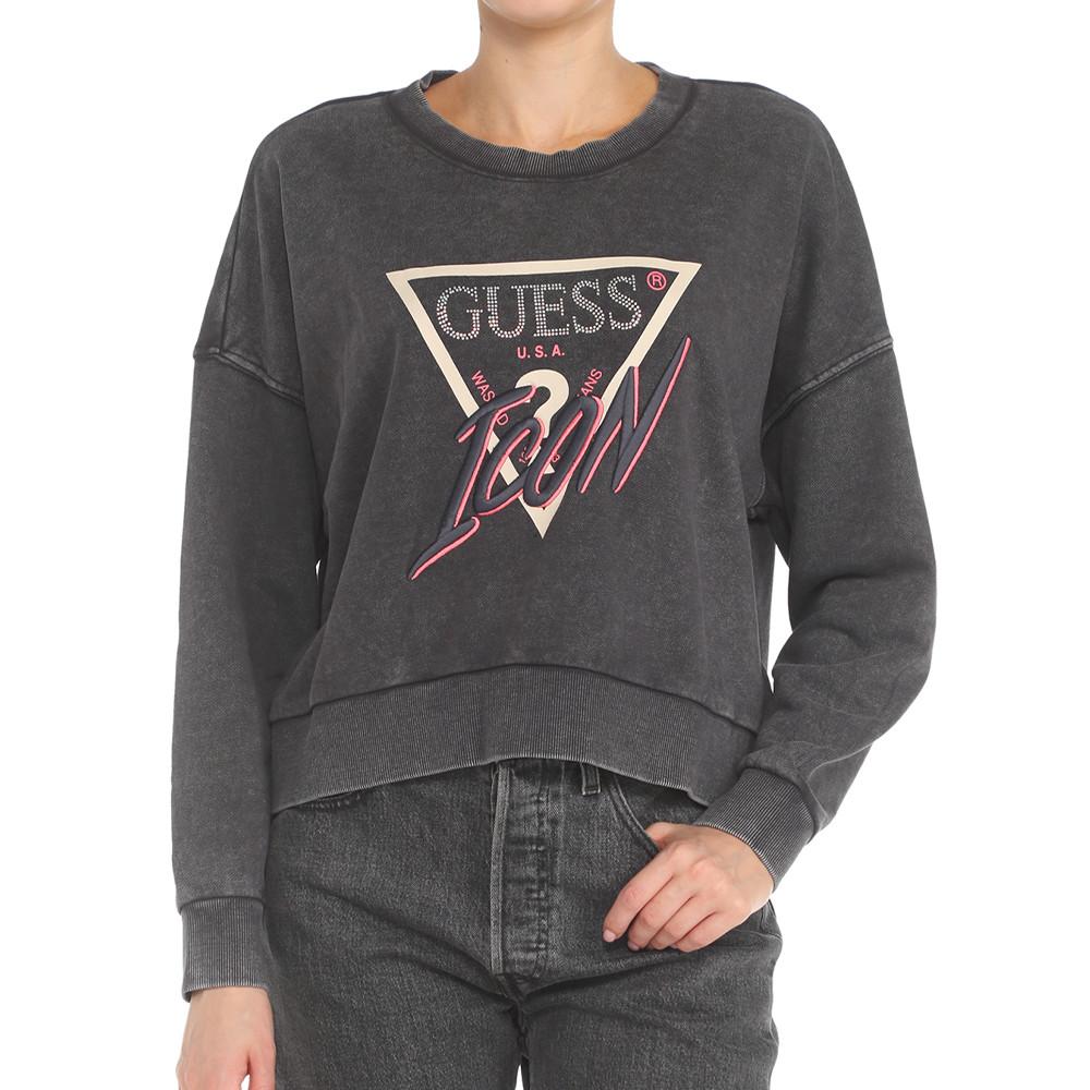 Guess Sweat Gris Femme Guess Icon