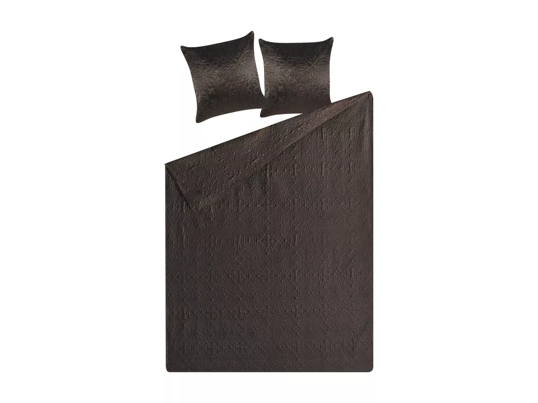 Couvre-lits avec coussins RAYEN 140 x 210 cm Marron